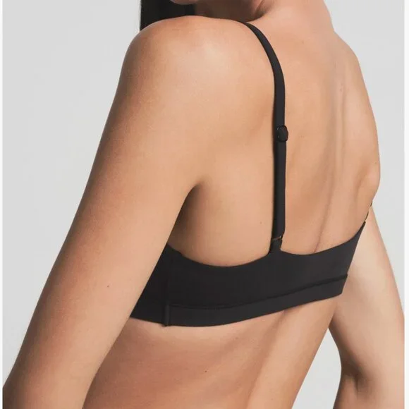 Skims Fits Everybody Scoopneck Bralette Onyx Black 2X - Picture 2 of 11